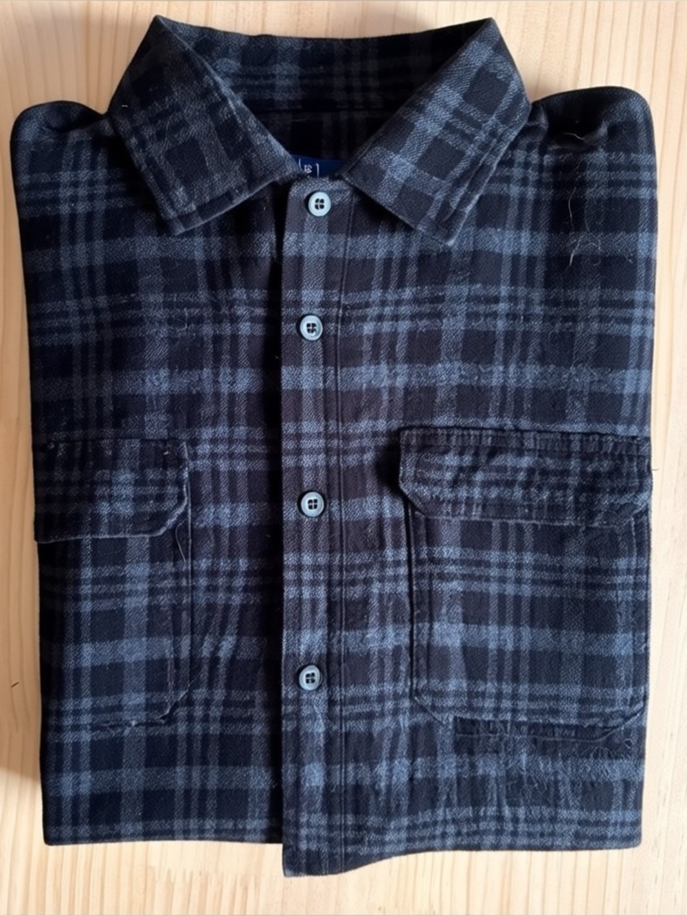 George Men's Dark Plaid Button-Front Shirt Jacket